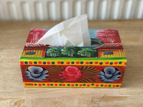 Vintage wooden tissue box - vintage,