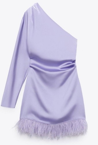 Zara satin asymmetrical - satin, lila
