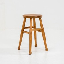 Farmhouse Country Kitchen Dish Top Stool Mid C20th