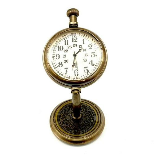 Antique brass desk clock - antique,