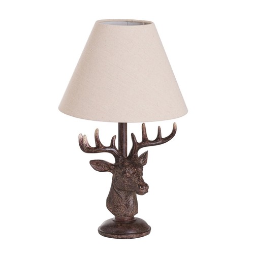 Rustic brown stag - brown, head