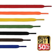 Shoe Laces Pair Flat Solid Coloured Boot Ties Short, Long for Kids Adult Trainer