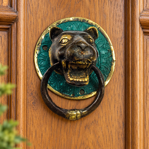Brass tiger head door - head,