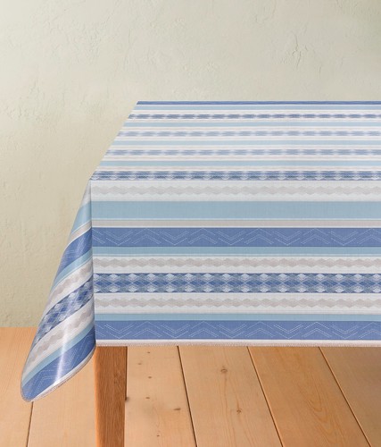 Blue tablecloth wipe clean - wipe,
