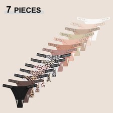 7 Pack Women's Low Waist Thongs – G-String Seamless Breathable Panties (XS–XL)