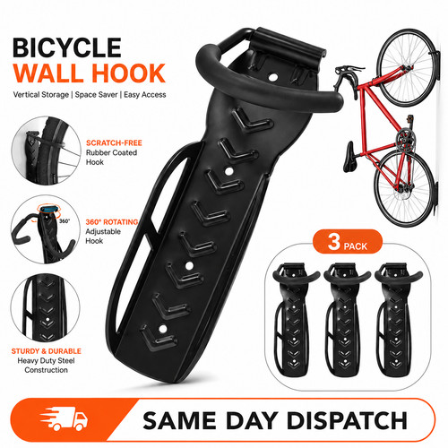 Bike storage wall mounted hook - storage,