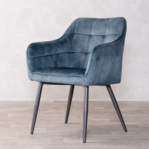 Blue velvet dining - velvet, chair