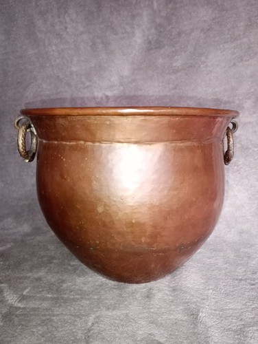 Antique copper plant pot - copper,