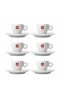 Illy 6 Tazze CAPPUCCINO Bar Nuove + 6 piattini - 6 New Cappuccino Cups + Saucers