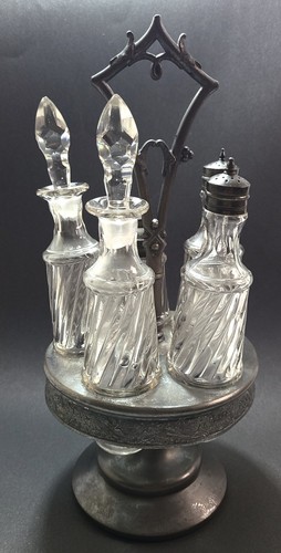 Antique silverplate cruet - antique,