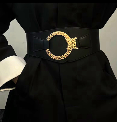Women black wide waist - black,