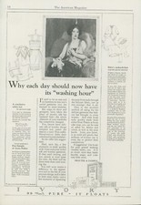 1924 Ivory Soap Flakes Washing Hour Elegant Stylish Woman Vintage Print Ad A1