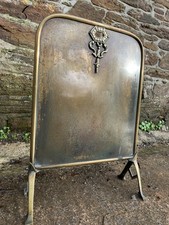 Art Deco Antique Brass Metal Fire Guard Spark Screen Art Deco/Art Nouveau Style