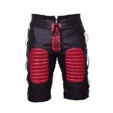 Men  Black and Red Leather