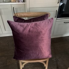 Laura Ashley NIGELLA Pair Of Velvet Cushions In Grape 50 Cm