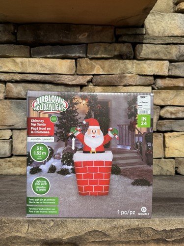 Gemmy santa in - 5, chimney