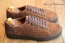 Donald Pliner Brown Woven Suede Shoes Trainers Sneakers Mens UK 7.5 M US 8.5