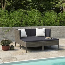 Garden Furniture Set Grey PE