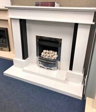 Marble Surround 54" (Fire Not Included) Marble Fireplace LED lights Included