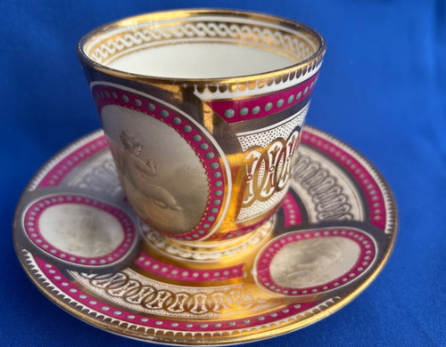 Antique 19thc cup and saucer - antique,