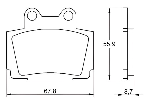 Front recessed brake - recessed, for