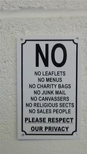 NO LEAFLETS MENUS BAGS JUNK