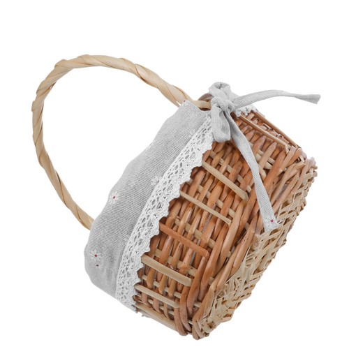 Wicker basket with - basket, handle