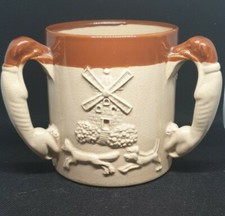 DOULTON LAMBETH? Fox/Hunting scene dog 3 Greyhounds 3 handled stoneware TYG mug