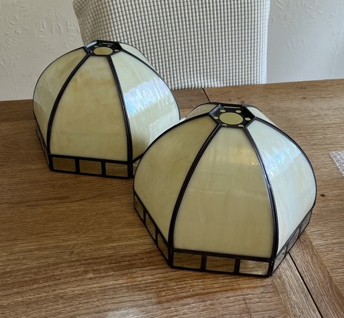 Pair tiffany style stained - of,