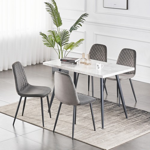Dining table set - set,grey, white
