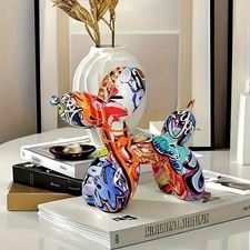 Colourful Resin Balloon Dog Figurine Graffiti Art Large Statue for Home Decor