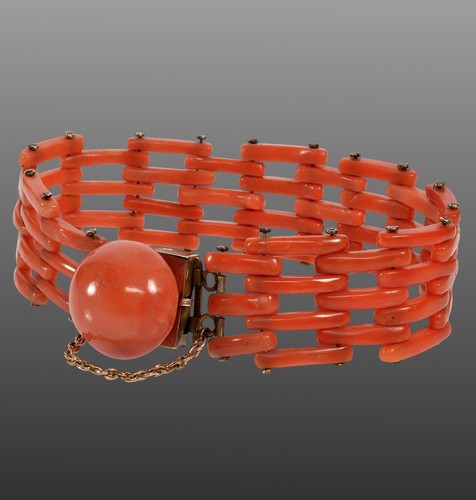 Antique victorian salmon coral - salmon,
