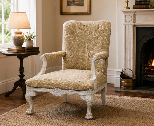 Antique style carved armchair - style,