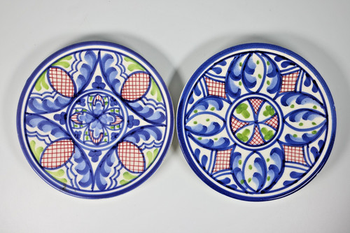 Set hand painted plates - hand,