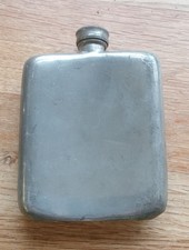 Great Vintage James Dixon & Sons Of Sheffield 5oz Pewter Hip Flask