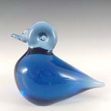 MARKED Wedgwood Sapphire Blue Glass Duckling RSW425