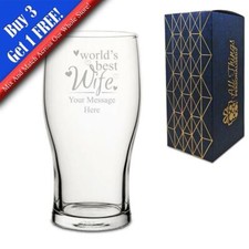 Personalised Engraved Pint Glass with World's Best Wife Design