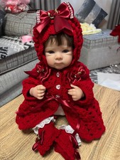 Romany Hand Crochet Bonnet And Cardigan Babies 0-3 With Bling Bows and Rose Buds