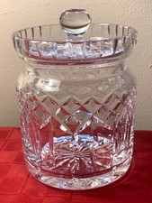 Waterford Crystal Lismore Biscuit Barrel Jar W/ Lid Approx 6 H X 5 W