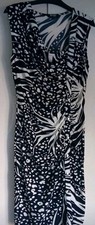 Stella Morgan Black & White Animal Print Sleeveless Cowl Neck Dress (14)