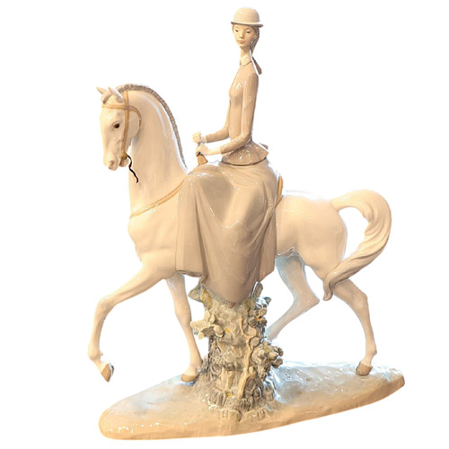 Lladro woman horse - ", "