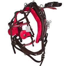 Shetland Quick Hitch Harness Brown and Red Preimum Quality Leather Metal Keepers