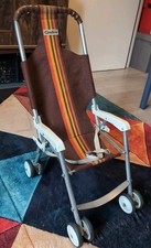 Cindico Vintage Retro Folding Doll Pushchair Buggy 70s Brown Orange Pram Buggy