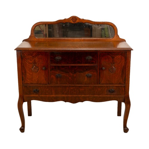 Antique tiger oak carved - oak,