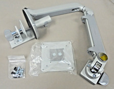 Humanscale M2.1 Single Adjustable Monitor Arm Silver Gray Trim  Clamp Base Mount