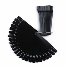 50x Nail Swatches False Display Nail Art Fan Wheel Polish Practice Pop Tip Stick