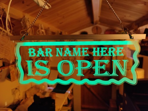 Open bar sign mancave led - sign,