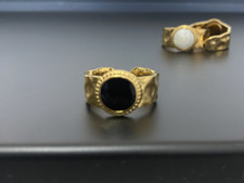 Gold Black Opal Ring