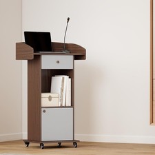 Mobile Wooden Lectern Podium