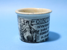 Antique Holloway's Ointment Pottery Pot - Cracked  a/f #ESK18